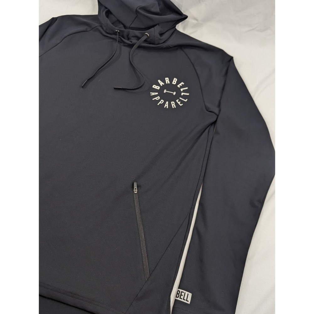 Men Barbell Apparel Athletic Performance Stealth Hooded Long Sleeve Medium M‎